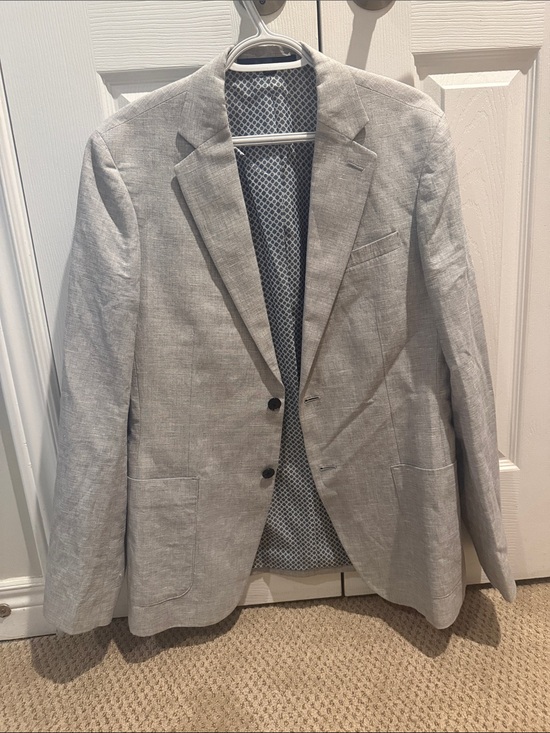 RW&CO. Other - RW&CO. Light Gray Men's Linen-Blend Blazer - Two-Button Sport Coat
